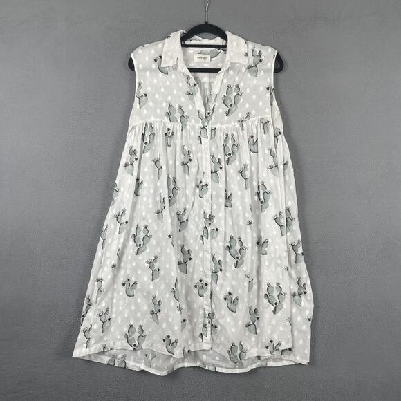 Ottod'Ame Dresses & Skirts - Ottod'Ame Dress Womens 10 White Polka Dot Shirt Dress Sleeveless Collared